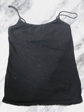 0Black Camisole With Shelf Bra